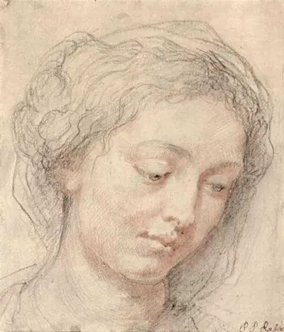 Head of Woman Sketch Peter Paul Rubens